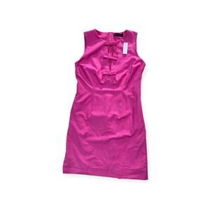 New York and Company Pink Sleeveless Bow Detail Sheath Dress S NWT